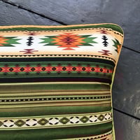 Image 8 of Southwestern diamond print cushion cover in blue green or orange