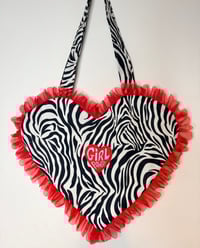 Image 3 of Girl Power Heart Bag – Zebra & Red Ruffle Edition 🦓 ❤️
