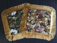 Image 4 of Japanese gold crane fabric cushion cover 