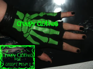 Image of New Fingerless Skeleton Gloves