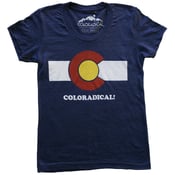 Image of Coloradical Colorado Flag T-Shirt- Women's Dark Blue