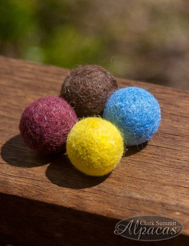 Alpaca Cat Toy Balls with Bell Felted Inside - Made with Llama Alpaca Wool Fiber