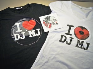 Image of I LOVE DJ MJ GIRL TEES IN BLACK AND WHITE! 