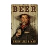 Vintage Cowboy Beer Sign 24 X 36
