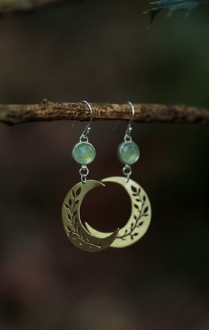 Image of Prehnite Forest Moon Earrings