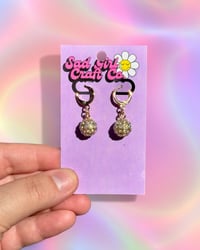 Gold Crystal Orb Earrings