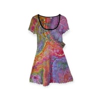 Image 1 of S 90's Babydoll Mini Dress in Euphoria Geode Ice Dye