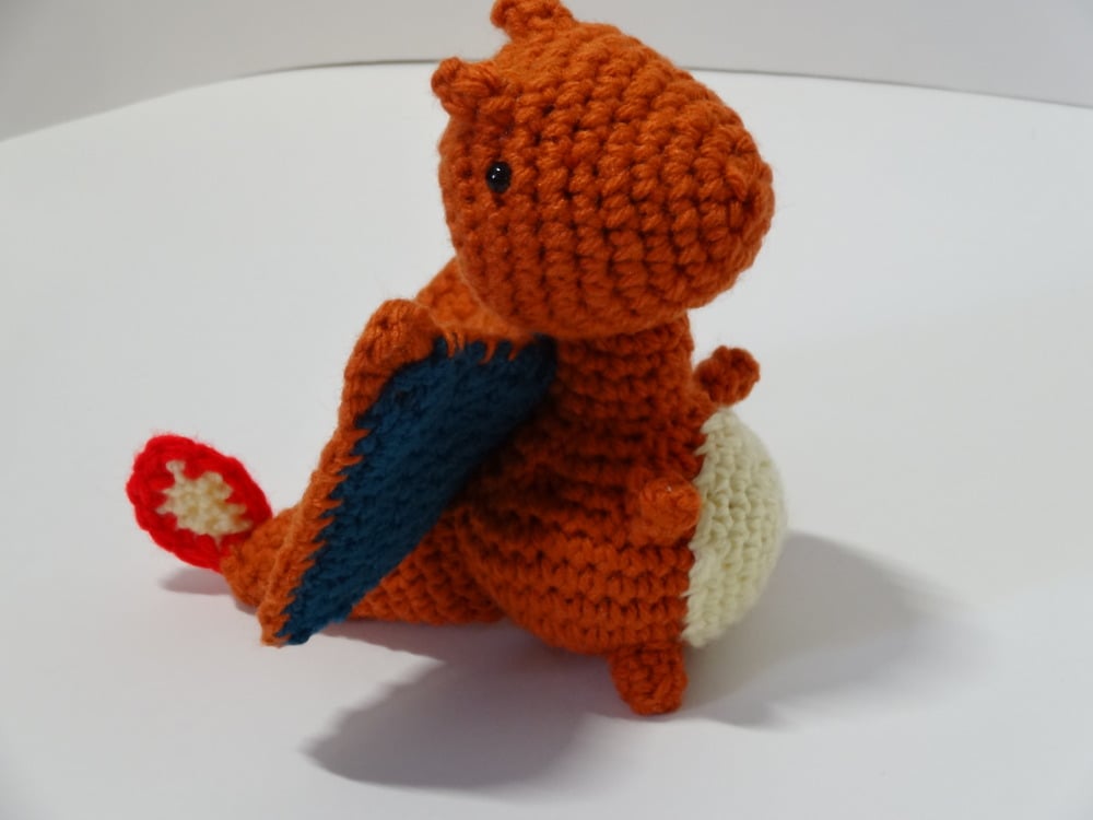 Image of  Crochet amigurumi flame fire dragon