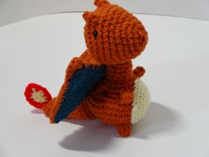 Image of  Crochet amigurumi flame fire dragon