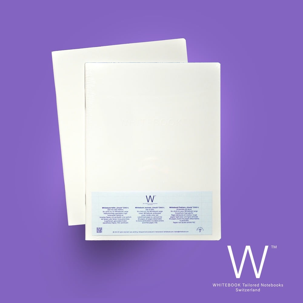Image of Whitebook Cahier "Ursula", refill set of two, ruled/lined w. vertical line