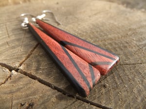 Image of Deco Inspired Earrings - Bloodwood and Ebony
