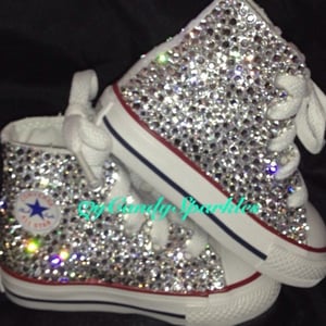 Image of High Top White Sparkle One Side Chucks
