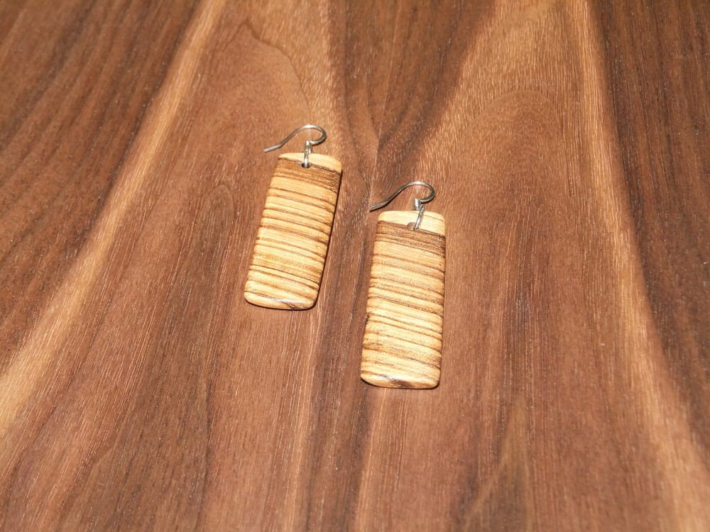Image of Zebrawood Rectangle Earrings