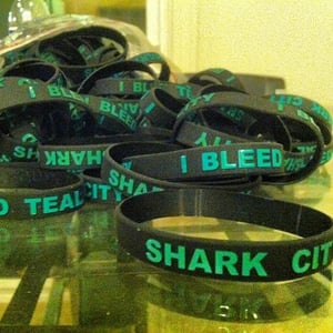 Image of SHARK CITY - I BLEED TEAL wristband