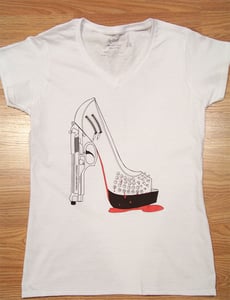 Image of Womens "Killer Shoe Game" V-Neck Tee