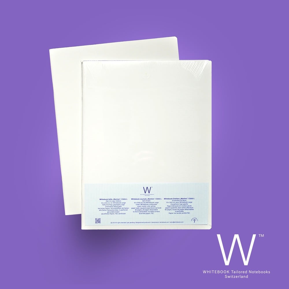 Image of Whitebook Cahier "Martine", refill set of two, squared paper/exercise book