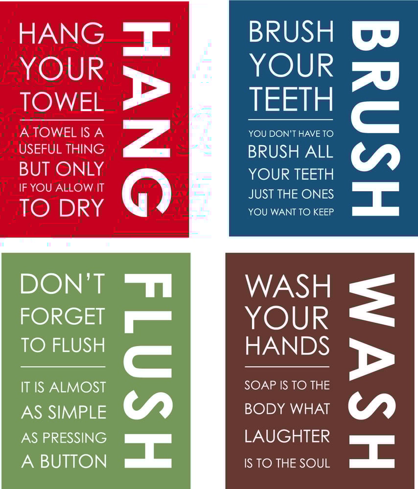 Image of Bathroom Prints - set of 4 8"x10" prints