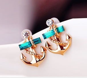 Image of Fashion Rhinestone Anchor Earrings