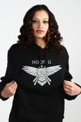 Image of Black Hooded Jumper FAMILY CREST (Silver Logo) Unisex 