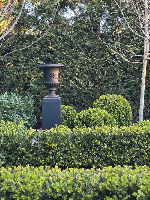 Image of Cast Iron Urn with Bow 