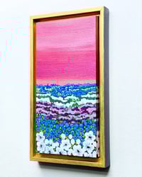 Image 3 of Pink Sky - Hand painted Floral Art - 6x12"; Framed copy