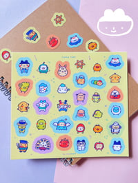 Image 1 of tamagotchi sticker sheet (33 stickers)