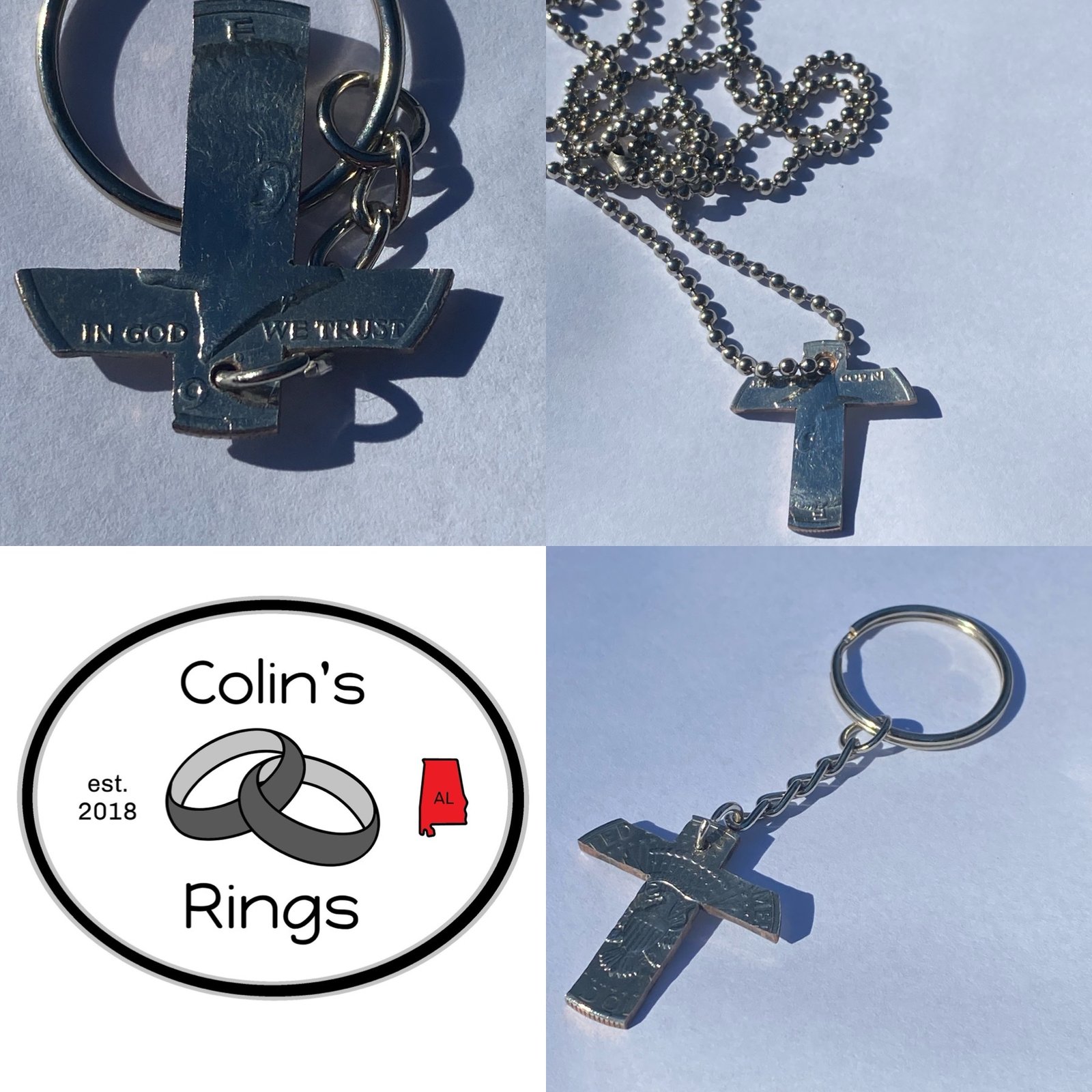 Keychain, Cross, blue