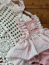 Image 2 of Pink Stripe Newborn Romper 