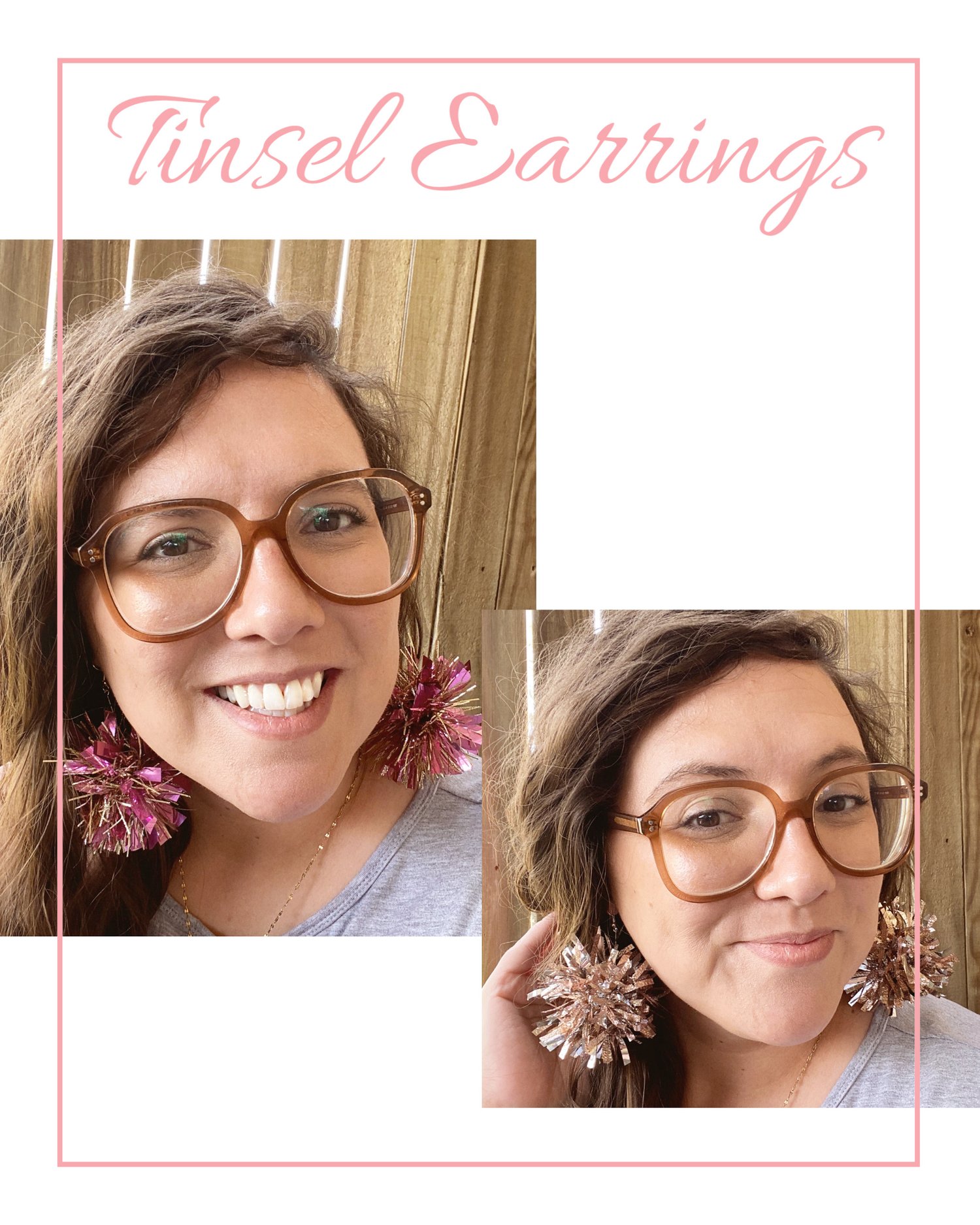 Image of Tinsel Pom Pom Earrings