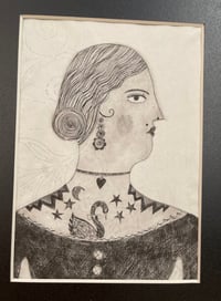 Image 2 of Tattooed Lady Dry Point Etching