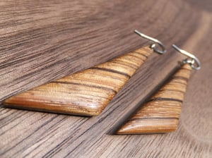 Image of Zebrawood Triangle Earrings