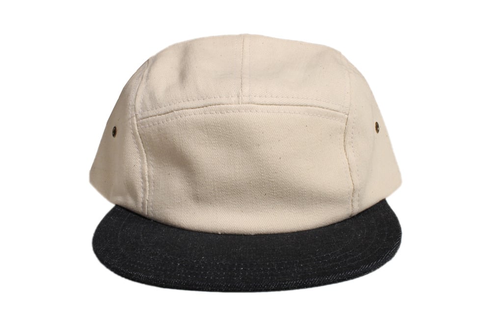 Image of GDP Denim Camp Hat (Natural/Indigo)