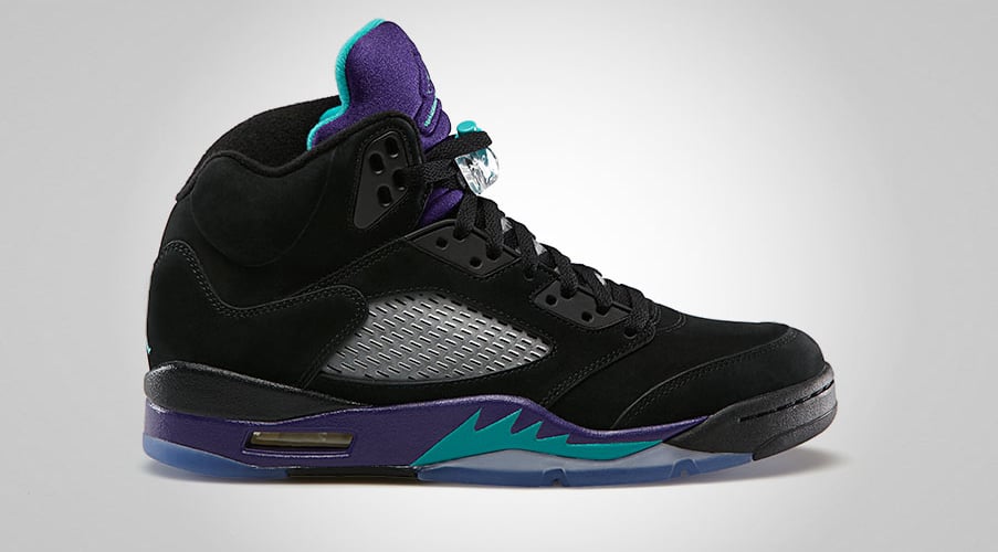 purple and black jordan 5s