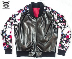 Image of Floral Leather Jacket