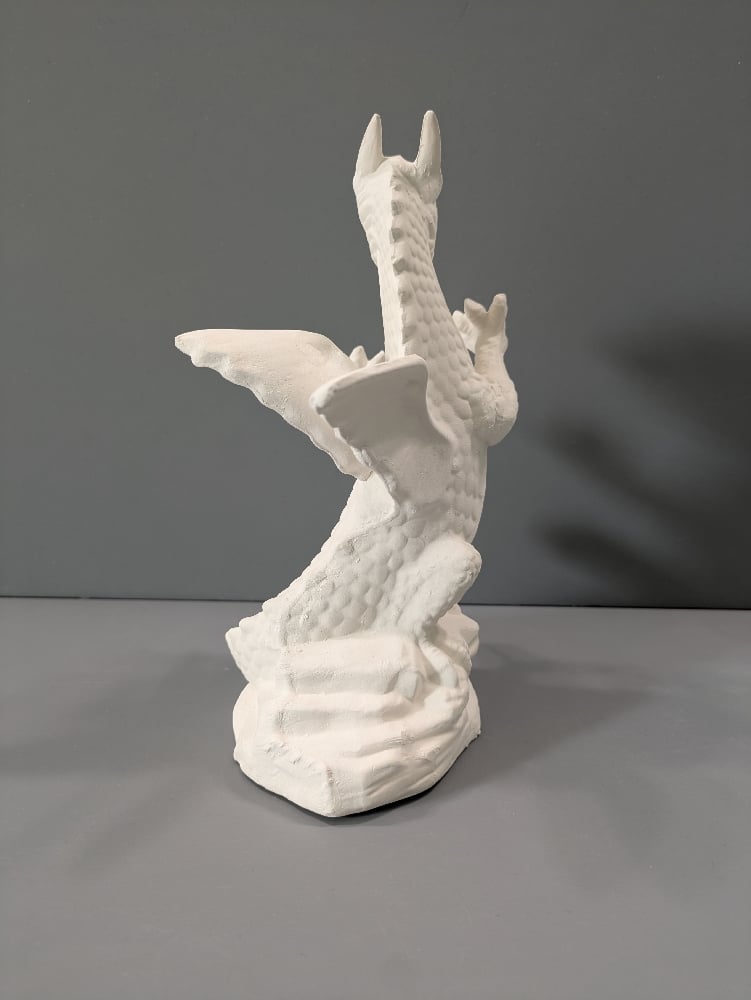 Image of Ceramic Bisque Horned Dragon Ready to Paint
