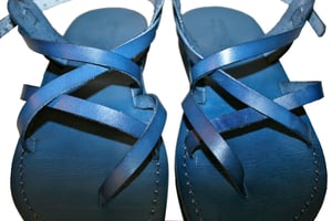 Image of Blue Triple Leather Sandals