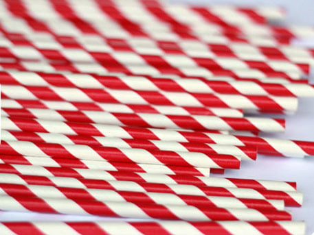 Image of Striped Paper Straws