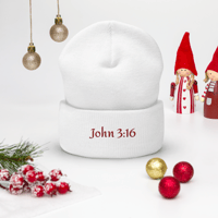 Image 4 of Cuffed Beanie (John 3:16)