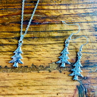 Image 3 of Set of 5 Christmas tree silver plated necklaces 