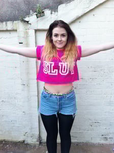 Image of Pink 'SLUT' Crop