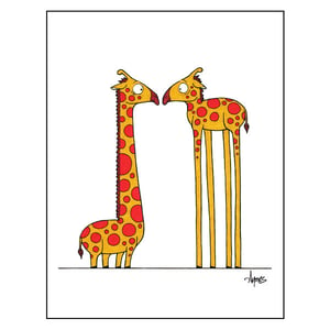 Image of "Eye to Eye" Giraffes Print