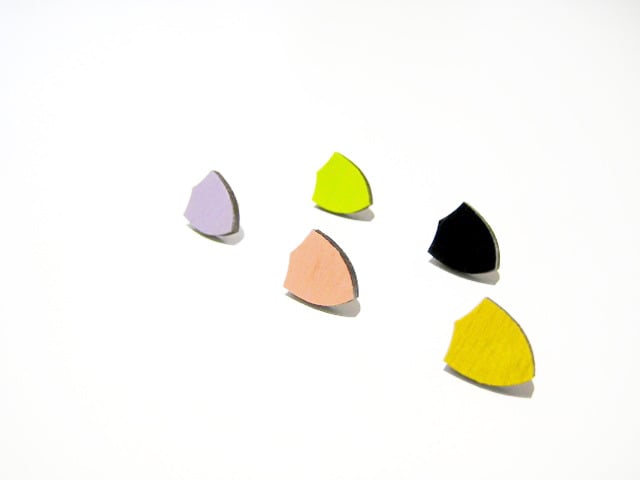 Image of Shield stud earring :: winter colours