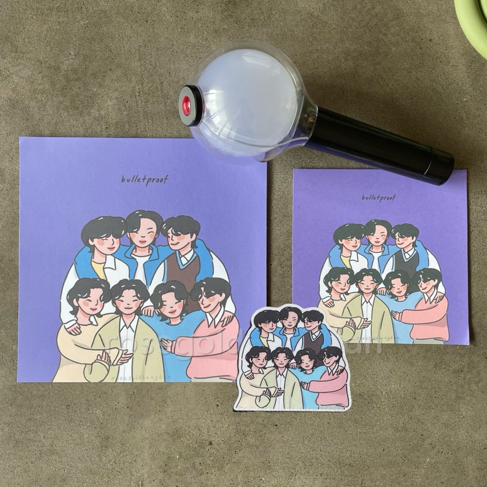 Image of bulletproof art print + sticker