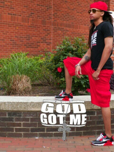 Image of "God Got Me" Men's Black Crew Neck Tee