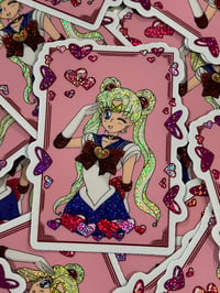 Image 3 of Moonie Heart Sticker / Partially Pixie-Dust Glitter 