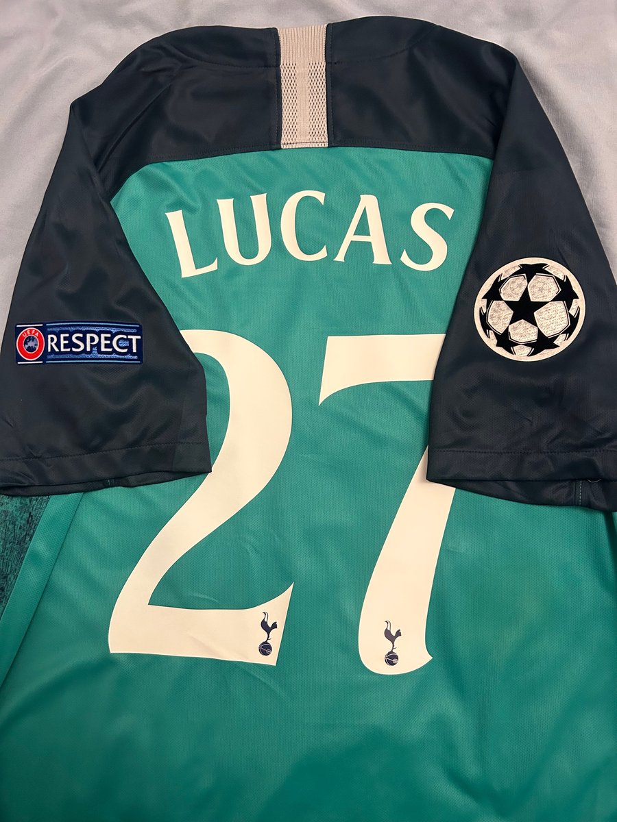 Image of Tottenham Hotspur “LUCAS 27” 2018/19 Third Shirt + patches, L