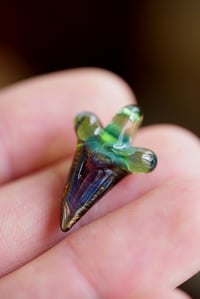 Image 3 of micro glass shark tooth pendant.