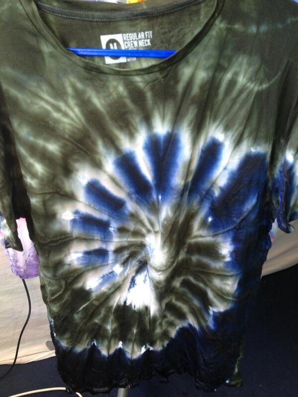 Image of Navy Blue and Dark Green tie dye top