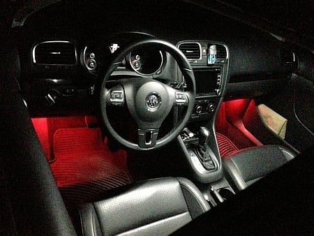 red footwell lights