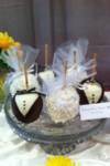 Sweet Bride and Groom Caramel Apples and Strawberries